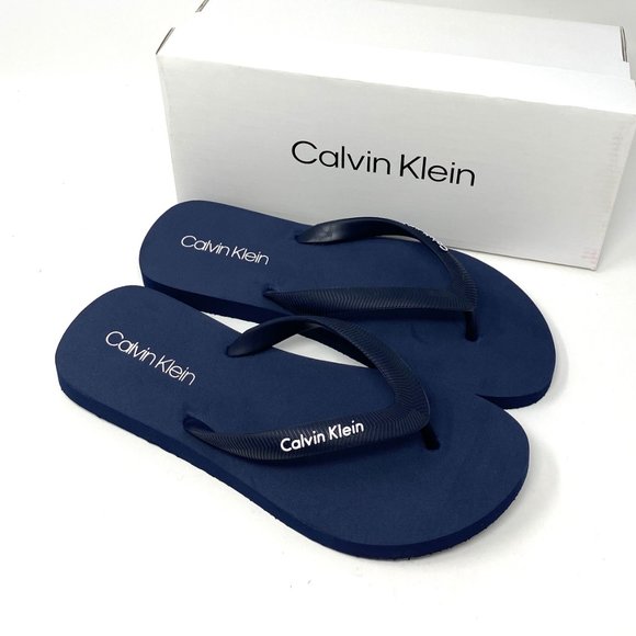 Calvin Klein Halley Logo Flip Flop Sandal Navy Women's Sizes - Picture 2 of 9